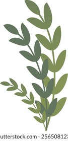 An illustration of a leaf that is simple yet full of character, showcasing fine natural veins and a gradient of fresh green to deep green hues. 