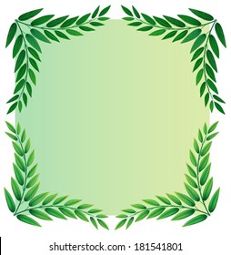 Illustration of a leafy template on a white background