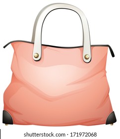 Illustration of a leather handbag on a white background