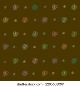Illustration Leave Pattern Multicolor Color in Brown Background for Cover Textile and Wallpaper 