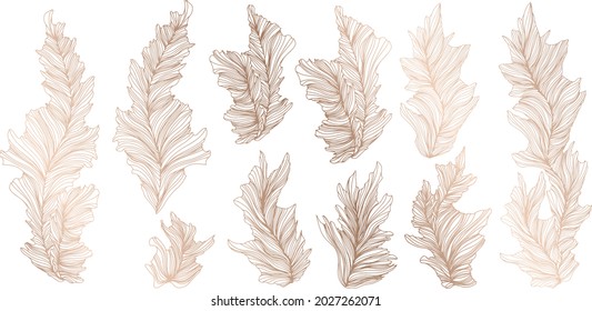  Illustration of leaves . Abstract composition. Vector eps 10