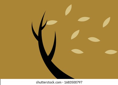Illustration of leaves falling off from a tree