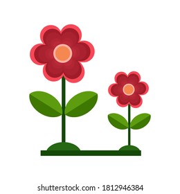 
Illustration of leaves and flowers in flat style. valentines day theme. vector illustration.