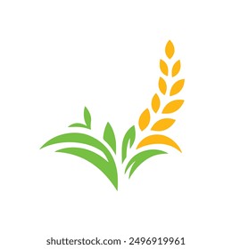 Illustration of Leaves Icon Vector, Green and yellow color