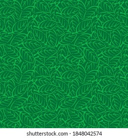 Illustration of leaves pattern. Seamless pattern. Vector.