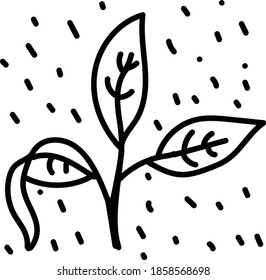 ilustración de hojas, planta en línea vectorial arte para diseño, clipart, ornamento editorial, ornamento comercial