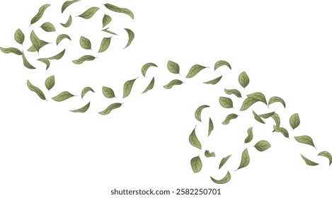 the illustration of leaves that are being blown by the wind.
