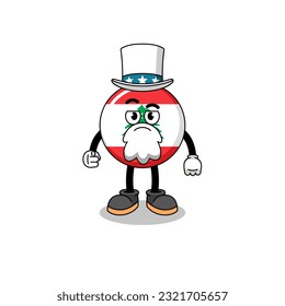 Illustration of lebanon flag cartoon with i want you gesture , character design