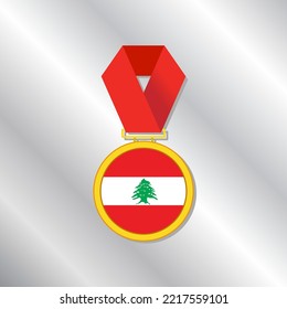 Illustration of Lebanon flag Template