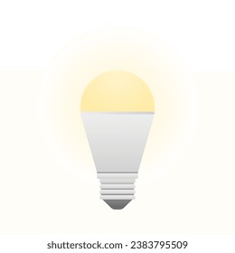 Es una ilustración de LED, bombilla y media luz.