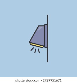 Illustration of an LED wall lamp, vector illustration.