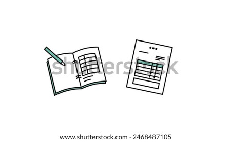 Illustration of ledger and estimate