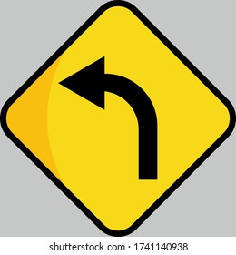 
ilustración del signo de giro izquierdo. vector de señales de tráfico