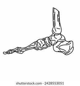 Illustration of leg bones in x-ray style for emergency accident concept isolated white background
