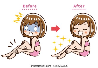 Illustration of leg skin care.