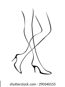 Illustration with legs of woman.