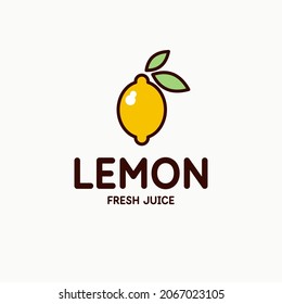 Illustration of a lemon in a flat style. Isolated image on a light background. Vector icon.
