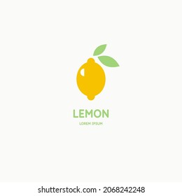 Ilustración de un limón en un estilo plano. Imagen aislada en un fondo claro. Icono del vector.