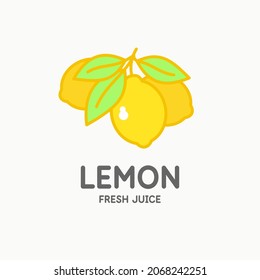 Illustration of a lemon in a flat style. Isolated image on a light background. Vector icon.