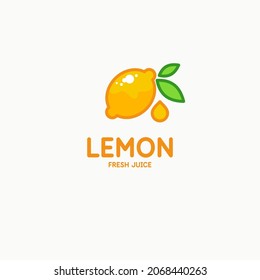 Illustration of a lemon in a flat style. Isolated image on a light background. Vector icon.