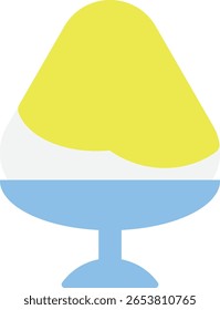 Ilustración del icono de hielo afeitado con sabor a limón
