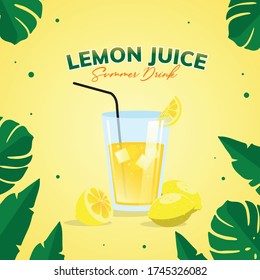 illustration of lemon juice summer party