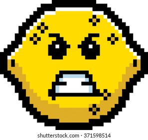 An illustration of a lemon looking angry in an 8-bit cartoon style.