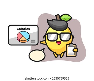 Illustration of lemon mascot as a dietitian