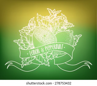 Illustration of lemon and peppermint