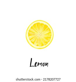 Illustration of a lemon slice isolated  on a white background