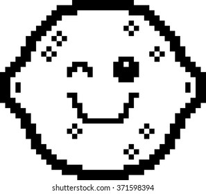 An illustration of a lemon winking in an 8-bit cartoon style.