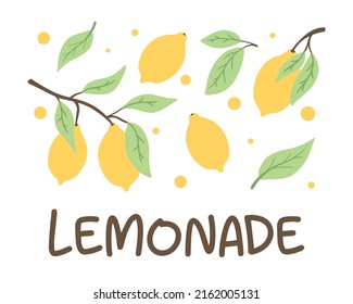 Illustration with lemons.Lemonade concept.Vector illustration.