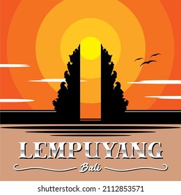 Ilustración Lempuyang Temple Gate Silhouette Bali Inspiration Design