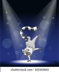 Illustration of a lemur dancing