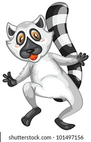 Illustration of a lemur on white