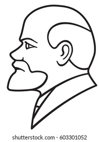 Illustration of the Lenin contour portrait