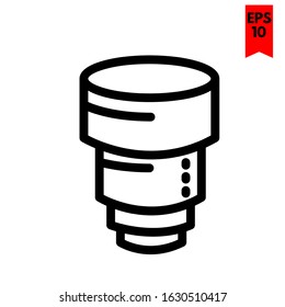illustration of lens flat icon