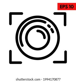 Illustration of lens line icon