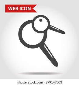 Illustration of lens web icon, loupe, vector.