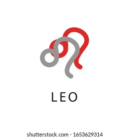 Illustration Leo zodiac astrology horoscope logo vector colorful design symbol
