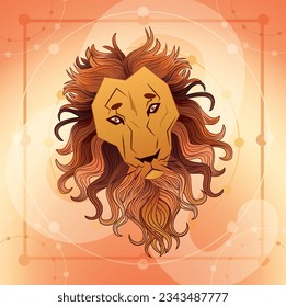 Illustration Leo Zodiac. Leo constellation in astrology