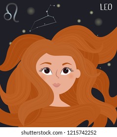 Illustration of Leo Zodiac signs character. Editable vector illustration 