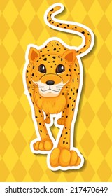 Illustration of a leopard with background