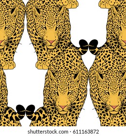 illustration of leopard, graphic vector animal