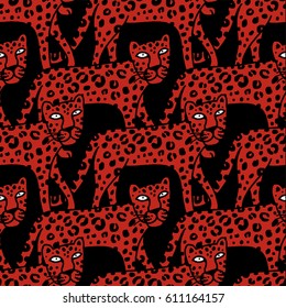 illustration of leopard, graphic vector animal