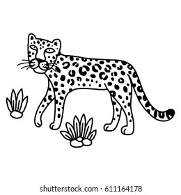 illustration of leopard, graphic vector animal