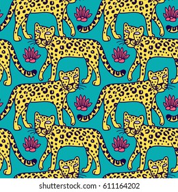 illustration of leopard, graphic vector animal