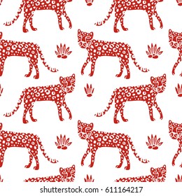 illustration of leopard, graphic vector animal