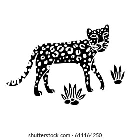 illustration of leopard, graphic vector animal