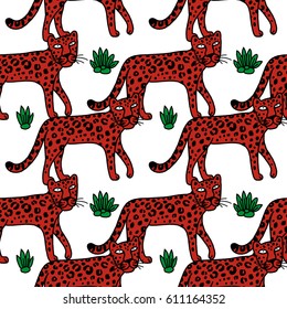 illustration of leopard, graphic vector animal